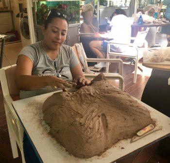 Beginners learning the art of clay sculpting - Georgettes Art