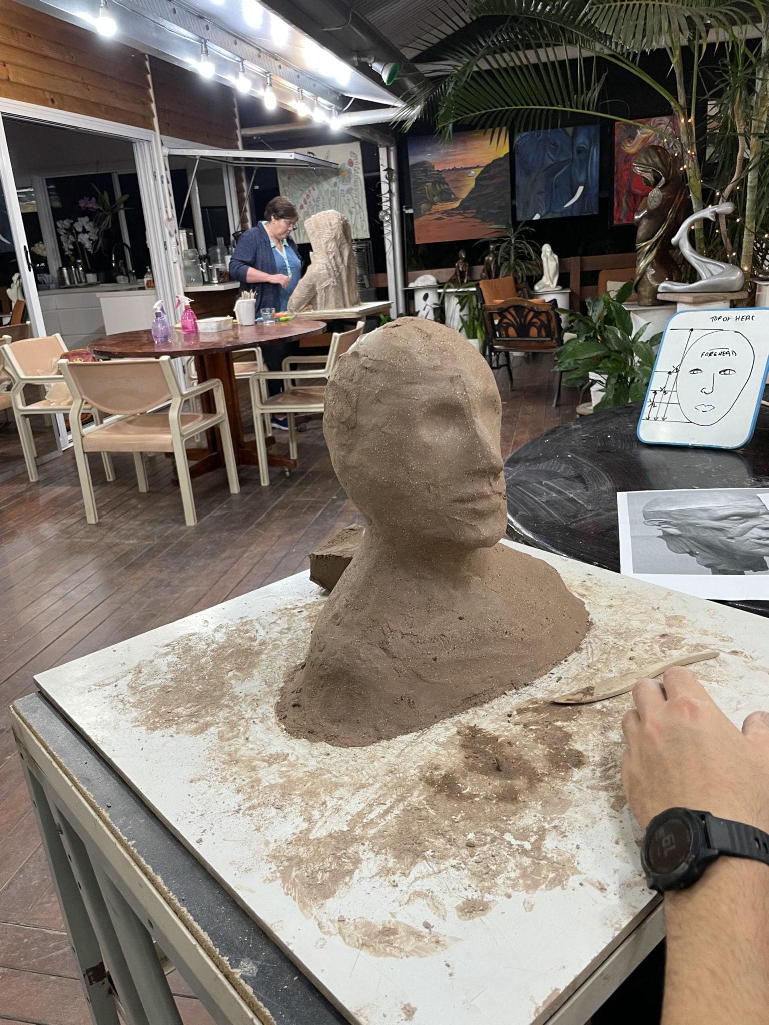 New clay sculpture being created at the art classes Art
