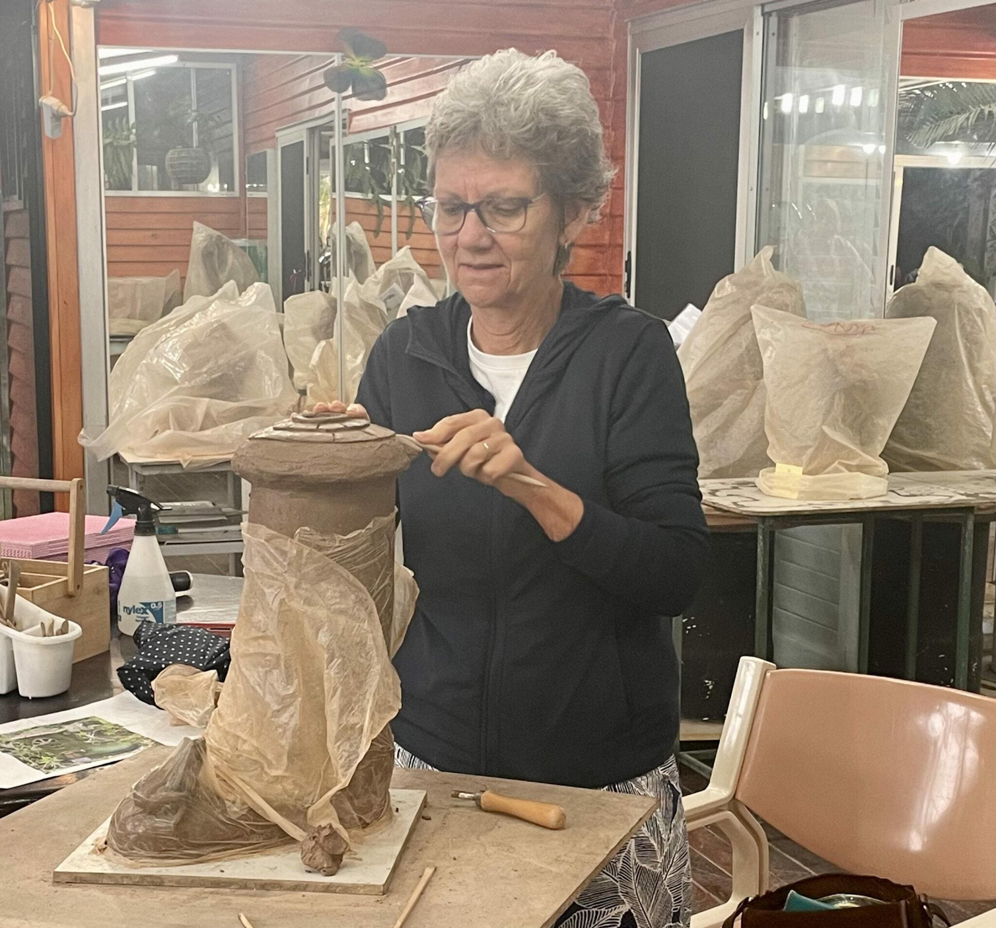 Clay Boot with a difference at the sculpturing classes Art